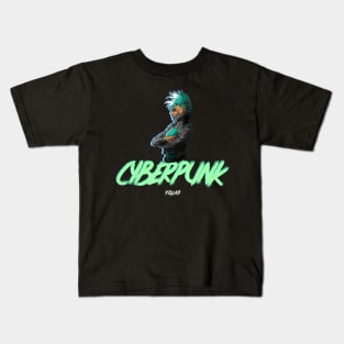 Cyberpunk Sci Fi Future Is Here 2077 Kids T-Shirt